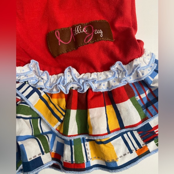 Millie Jay Spring Red Romper nautical Ruffle detail Toddler Girl 12 Months - Picture 15 of 15
